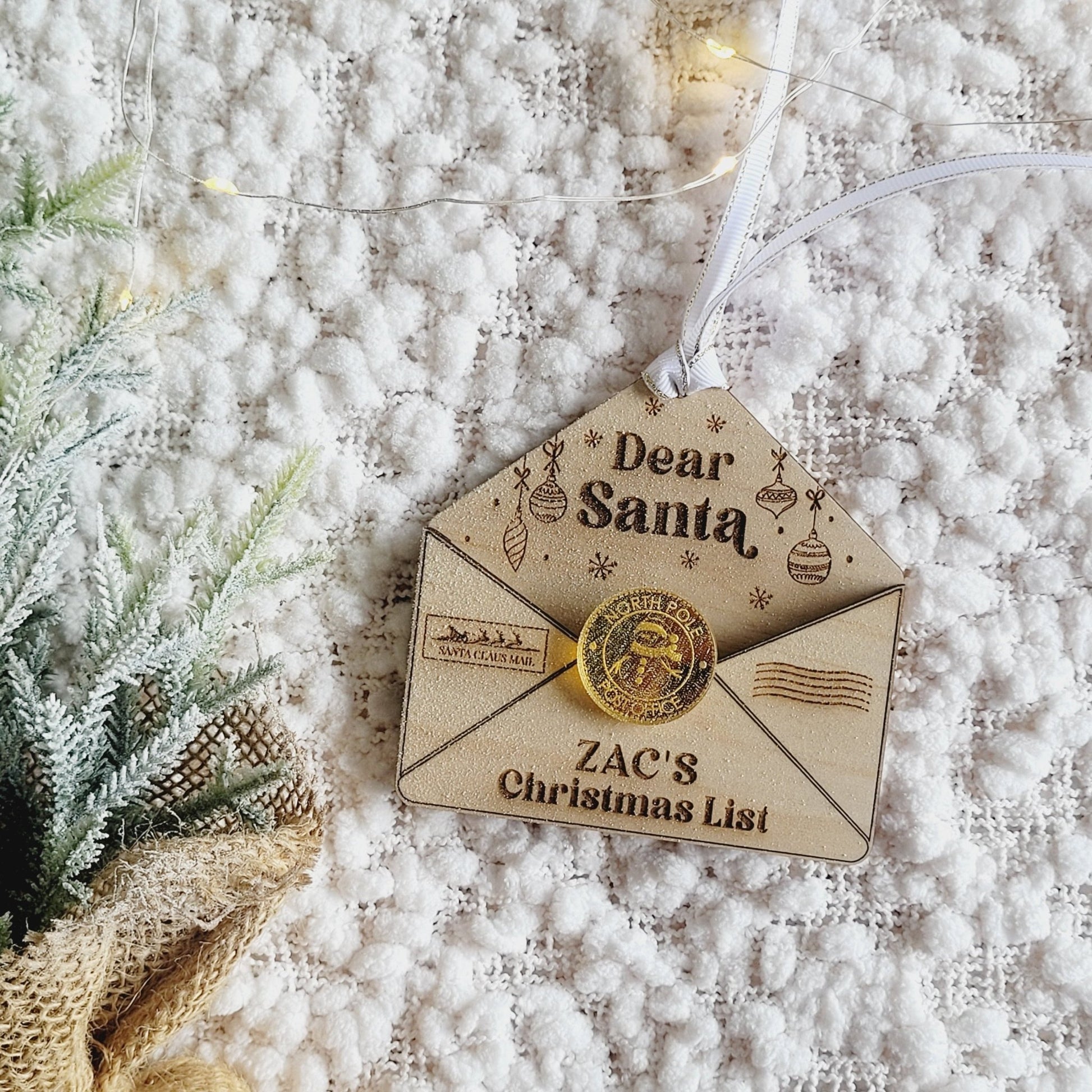 Letter To Santa Envelope Ornament - Peek A Boo Designs