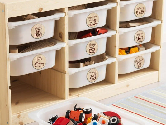 Wooden Toy storage Organization Tag Set