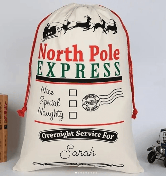 Personalised "North Pole Express" Santa Sack