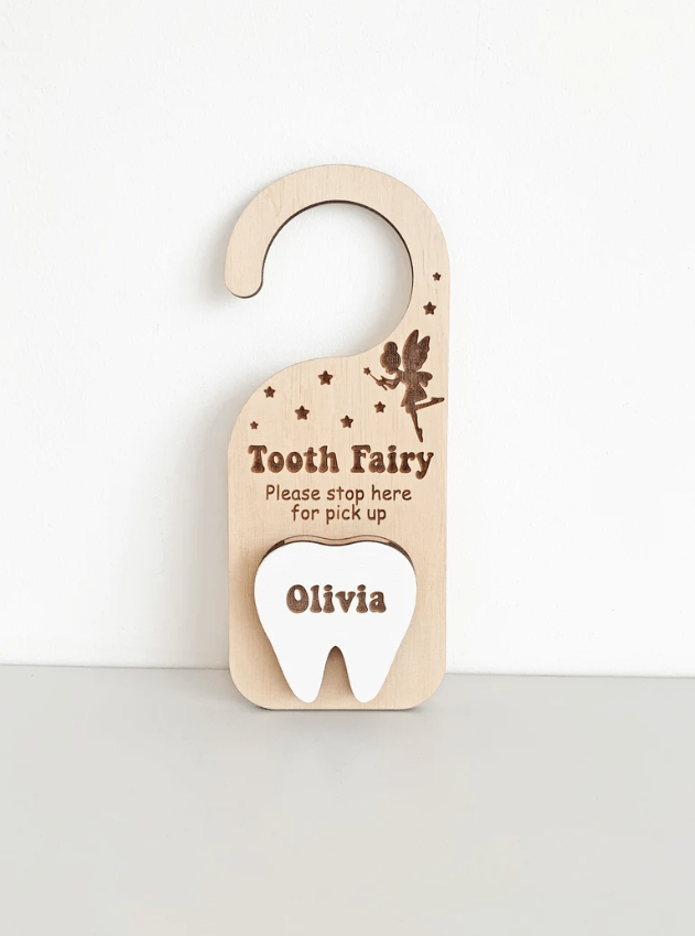 Tooth fairy hanger | Door Hanger | Fairy Pickup Box | Baby Teeth Holder Box Keepsake