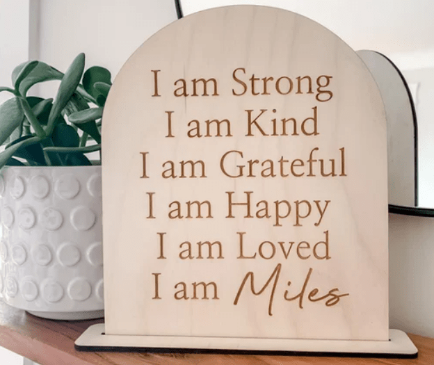 Kids Affirmation | I Am Affirmation Sign for Girls & Boys | Kids personalized plaque - Peek A Boo Designs