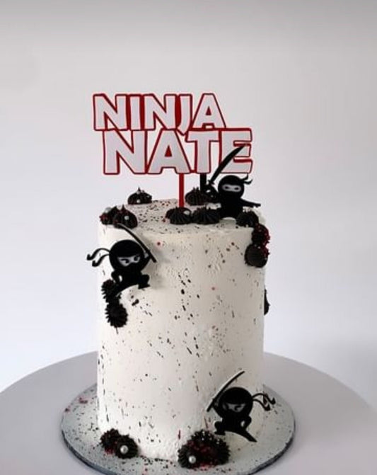 Custom Ninja Cake Topper with mini ninjas