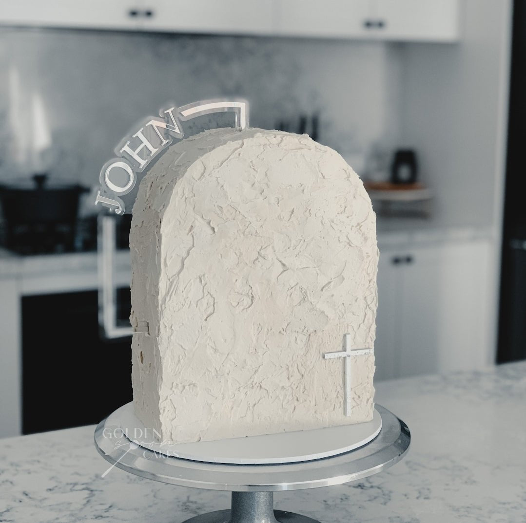 Arch Name Cake Topper And Cross